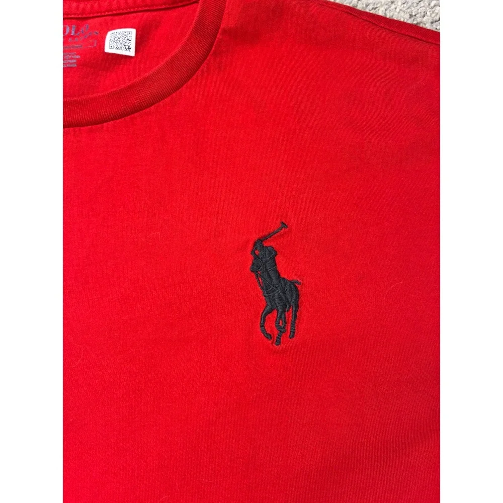 Polo Ralph Lauren Red Big Pony Long Sleeve Graphic T-Shirt Mens Large